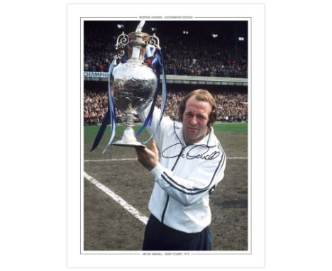 Autographed ARCHIE GEMMILL 16 x 12 Edition : Derby County captain ARCHIE GEMMILL holds aloft the First Division trophy during