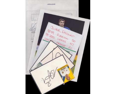 Leeds United Legends 6 signed pages, photos and signature sheets of various sizes. Including names of Danny Granville, Oliver