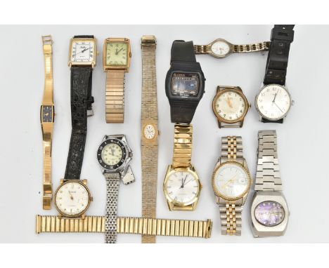 AN ASSORTMENT OF WRISTWATCHES, ladies and gents watches with names to include 'Accurist, Technos, Timex, Lorus (condition rep