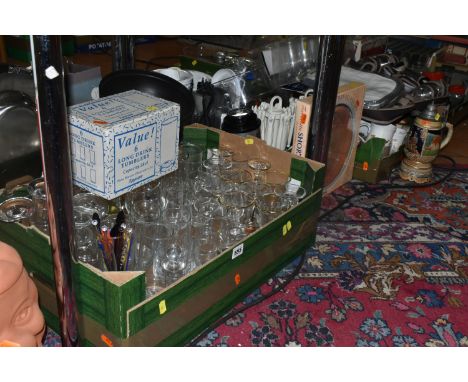 SIX BOXES AND LOOSE OF KITCHENWARE AND GLASS, to include, Lakeland vegetable spiralizer, Moulinex altitude 1450 crepe maker, 