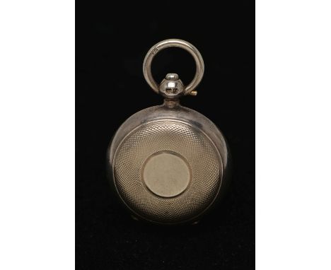 A GEORGE V SILVER SOVEREIGN CASE, circular form case with an engine turned pattern and vacant cartouche, approximate width 31