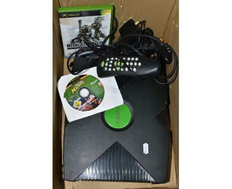 ORIGINAL XBOX CONSOLE WITH GAMES, games include Metal Gear Solid 2 Substance and Midtown Madness 3 (disc only), also includes