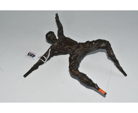 A BRONZE FIGURAL SCULPTURE, male figure stamped 'CS 2/24' to back of left leg, height 25cm (1) (Condition Report: both feet a