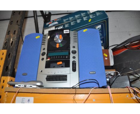 A COLLECTION OF AUDIO EQUIPMENT including an Amstrad MC2800 hi fi with matching speakers (tape and one speaker not working), 