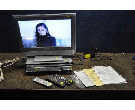 A TOSHIBA 17MB16P 17in TV WITH REMOTE, a LG dvd player with remote and a Panasonic Video recorder with remote (3)