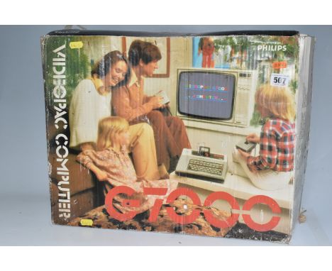 A PHILIPS VIDEOPAC G7000 GAMES CONSOLE BOXED, European version of the Magnavox Odyssey 2, includes the game Terrahawks, every