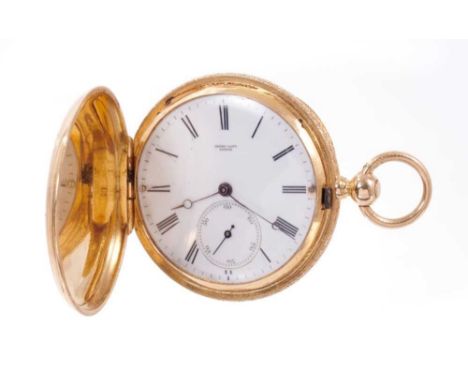19th century Swiss 18ct gold and enamel pocket watch by Henry Capt, Genève, the circular white enamel dial with subsidiary se