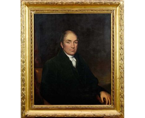 English School, early 19th century, oil on canvas - portrait of Robert Goodbody, 76cm x 63cm, in gilt frame