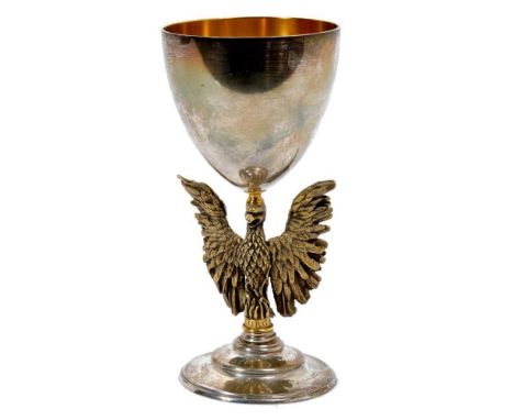 Limited edition contemporary silver goblet, with Phoenix stem, commemorating the 300th anniversary of the laying of St Paul's