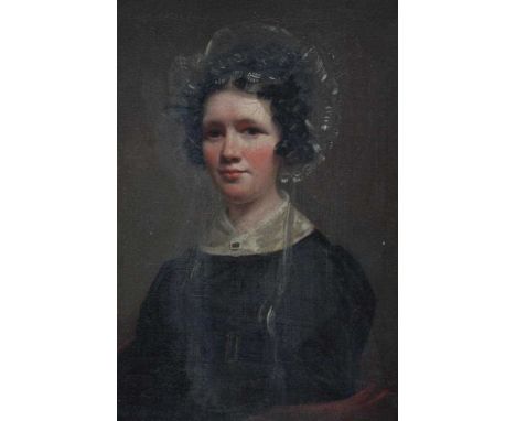 Attributed to Ramsay Richard Reinagle (1775-1862) oil on canvas - portrait of a young lady, 23cm x 18cm, in gilt frame