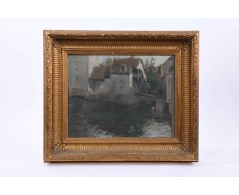 *Thomas Cantrell Dugdale (1880-1952) pair of oils on canvas board and panel, French River views, signed, 26cm x 33.5cm, in gi
