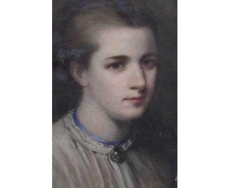 Jane Fortescue Seymour, Lady Coleridge (1825 - 1878) oil on canvas - head and shoulders portrait of the Hon. Mildred Mary For