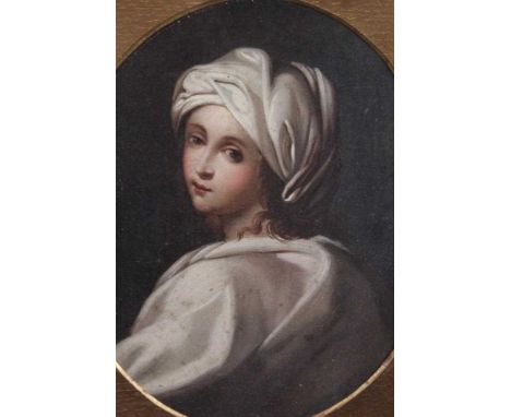 After Guido Reni (1575-1642) oil on canvas - portrait of Beatrice Cenci, 25cm x 20cm, in glazed gilt frame 