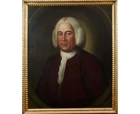 English School, 18th century, oil on canvas - portrait of Robert Henson, Dean of Stamford, 77cm x 63cm, in gilt frame 