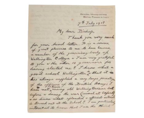 H.R.H. Prince Edward The Prince of Wales (later H.M. King Edward VIII and Duke of Windsor ), handwritten double sided letter 