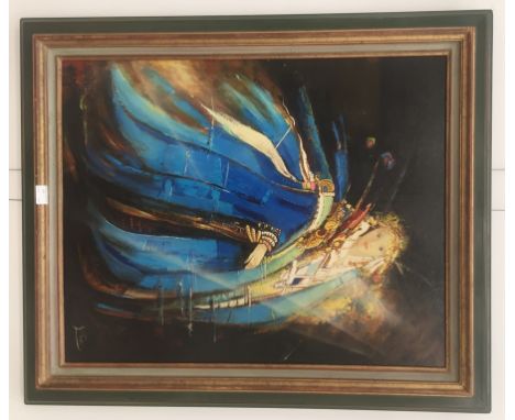 A portrait of a lady, signed lower right 'Gonzalez', acrylic on canvas, 80 x 63 cm