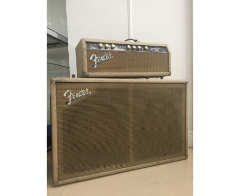 A Fender Bassman guitar amplifier and amp head circa September 1963 model 6G6-B production number 22E, year and month number 