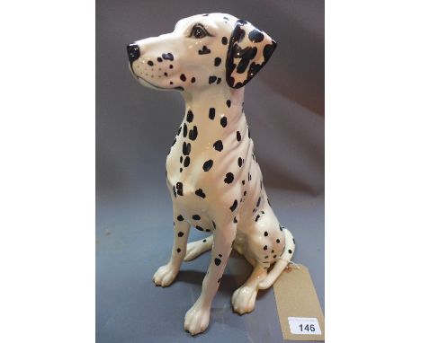A large Royal Doulton ceramic model of a dalmatian, H:35cm