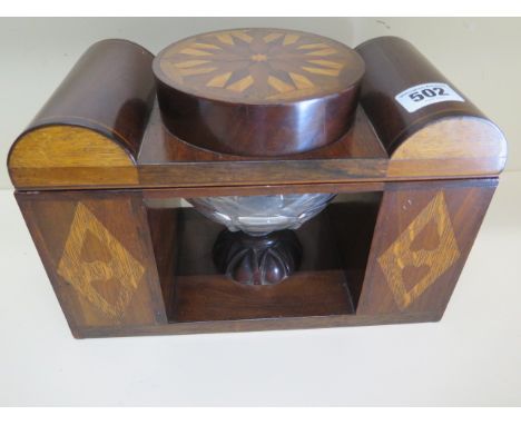 A good quality Regency marquetry tea caddy - Width 26cm x Height 17cm - in very good condition 