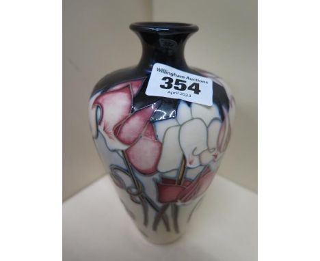 A Moorcroft 2001 vase - Height 16cm - good condition, no crazing 