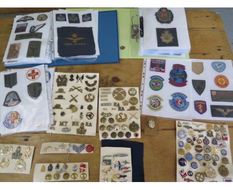 A collection of RAF and Navy buttons and badges and Army shoulder patches including SAS over 400 in total 