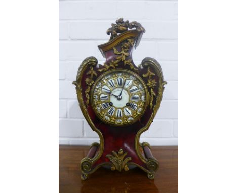 French Boulle mantle clock retailed by Hamilton &amp; Inches, movement numbered 37006 and striking on a coil, 38 x 22cm 