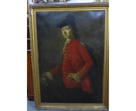 Allan Ramsay Interest: William the 17th Earl of Sutherland a three quarter length portrait oil on canvas, with a paper label 