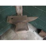 Anvil on wooden block