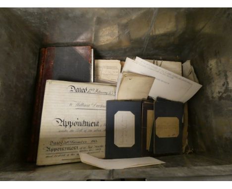 Documents &amp; Ephemera - Blackburn - Lancashire &amp; Australia.&nbsp;&nbsp;Deed box of old legal documents &amp; papers, c