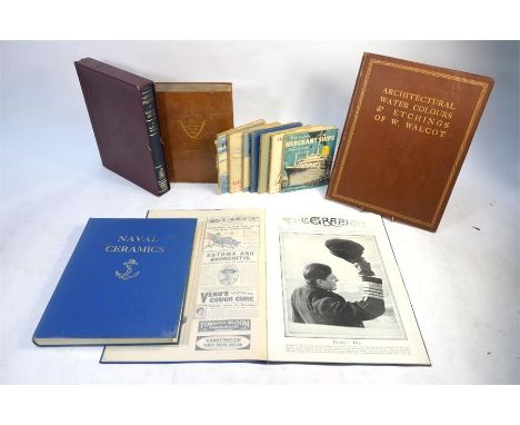 A bound edition of The Graphic, Nov. 30th 1918, c/w photographic supplement insert, to/w Walcot, W., Architectural watercolou