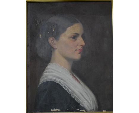 Louisa Taylor - Portrait of Rose Isabelle Markham, oil on canvas, signed and dated 1878 to reverse, 44 x 34 cm