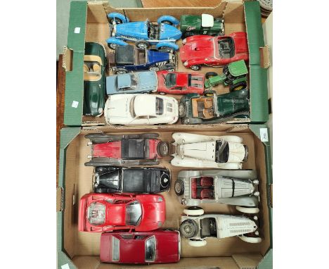 A collection of large scale diecast vehicles including Burago and other similar&nbsp; 