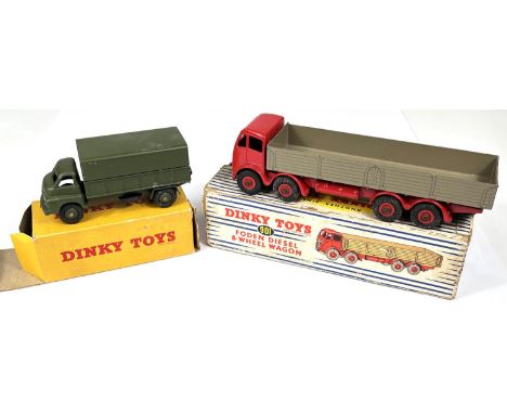 DINKY TOYS: 901 Foden Diesel 8-Wheel Wagon in red and grey with box and a 621 3-Ton Army Wagon in original box.....Provenance