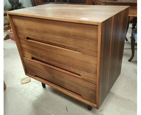 A vintage Stag C-Range chest of three drawers with ebonised legs&nbsp; 