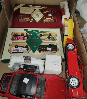 Eight Lledo "Days Gone" diecast vehicles:&nbsp; several multi-car sets,&nbsp;in original boxes; 6 Burago scale model sports c