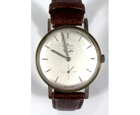 WAKMANN: 1060's manual gents wristwatch.The movement marked SELITA WATCH Swiss, back has lost it's chrome plate and shows bra