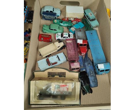 A collection of vintage diecast vehicles including Dinky, Lesney Pickford Removal van etc 