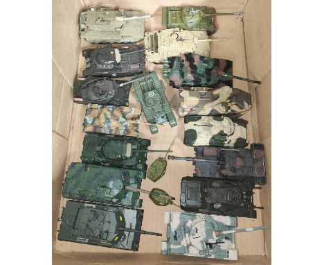 A collection of various camouflaged military tanks metal and plastic 1:72 scale&nbsp; 