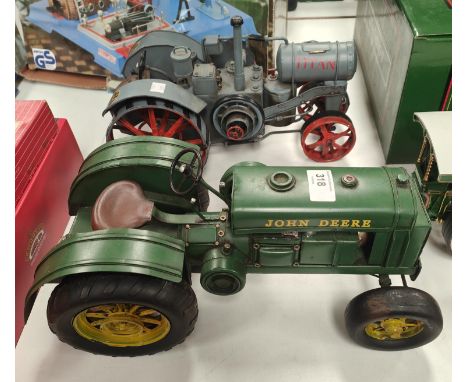 A "Jayland" model steam tractor, length 31cm; a "Jagland" nidek "Jon Deere" Tractor 