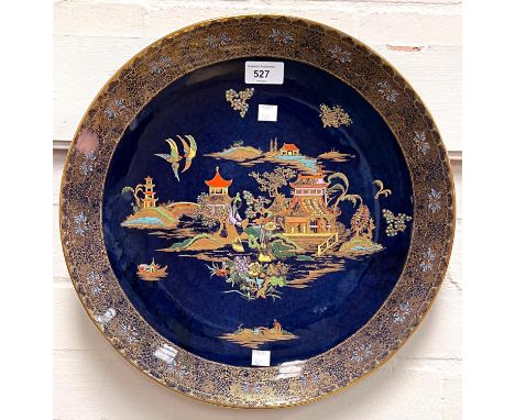 A Carltonware large circular plaque with chinoiserie decoration, diameter 39cm 
