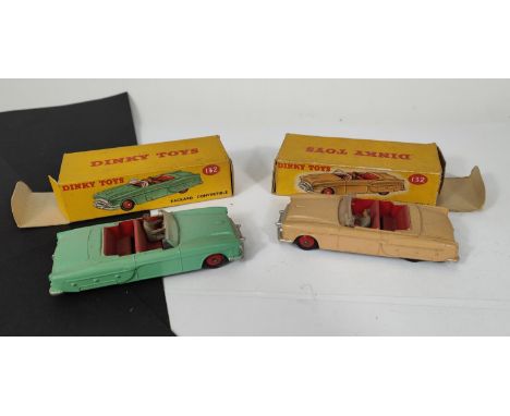 DINKY TOYS: Two 132 Packard Convertibles, one tan and one light green both boxed (some tabs a.f).....Provenance - a collectio