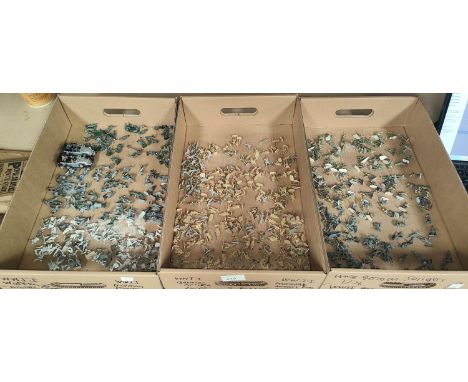 A large collection of painted plastic military table top miniatures, World War II, 1:72 20mm scale, including German troops, 