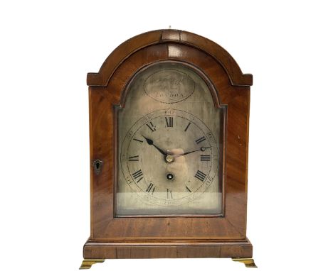 A late 18th century single train 8-day fusee bracket clock by “Thomas Foss, The Strand London” C1790, in a break arch mahogan