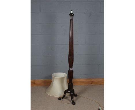 A mahogany standard lamp, in the Hepplewhite manner on cabriole legs