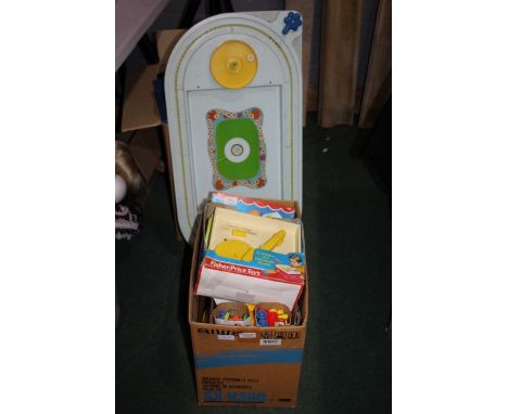 Corgi Magic Roundabout train set and figures, and a Fisher Price Music Box Record Player (qty)