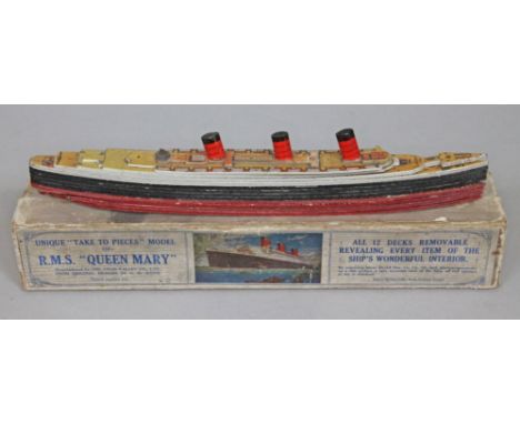 A Unique "Take to Pieces" Model- of R.M.S Queen Mary by Chad Valley.  