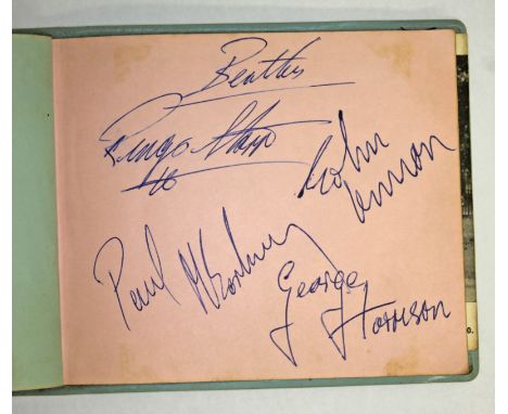 An early to mid 1960s autograph album, signatures including Beatles: Ringo Starr, John Lennon, Paul McCartney &amp; George Ha