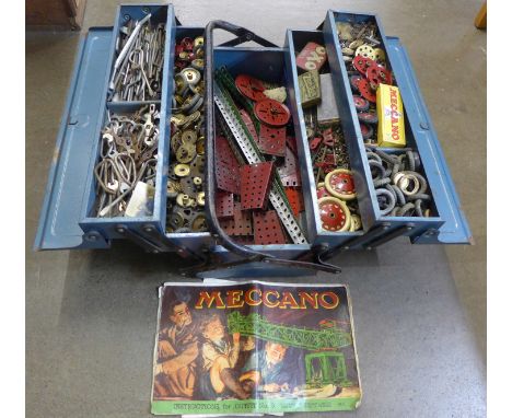 A cantilever tool box with Meccano **PLEASE NOTE THIS LOT IS NOT ELIGIBLE FOR POSTING AND PACKING** 