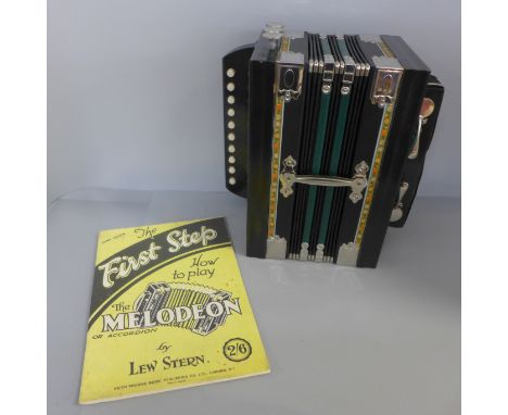 A Melodeon accordion by Worldmaster, boxed 