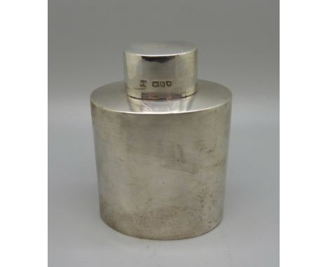 A Victorian silver tea caddy, London 1896, 89g 